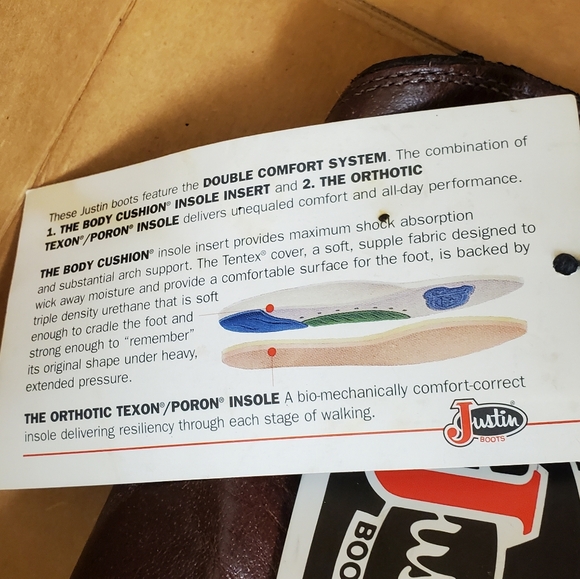 New with tags and box rare vintage real leather Justin boots size 7 D - Picture 10 of 12